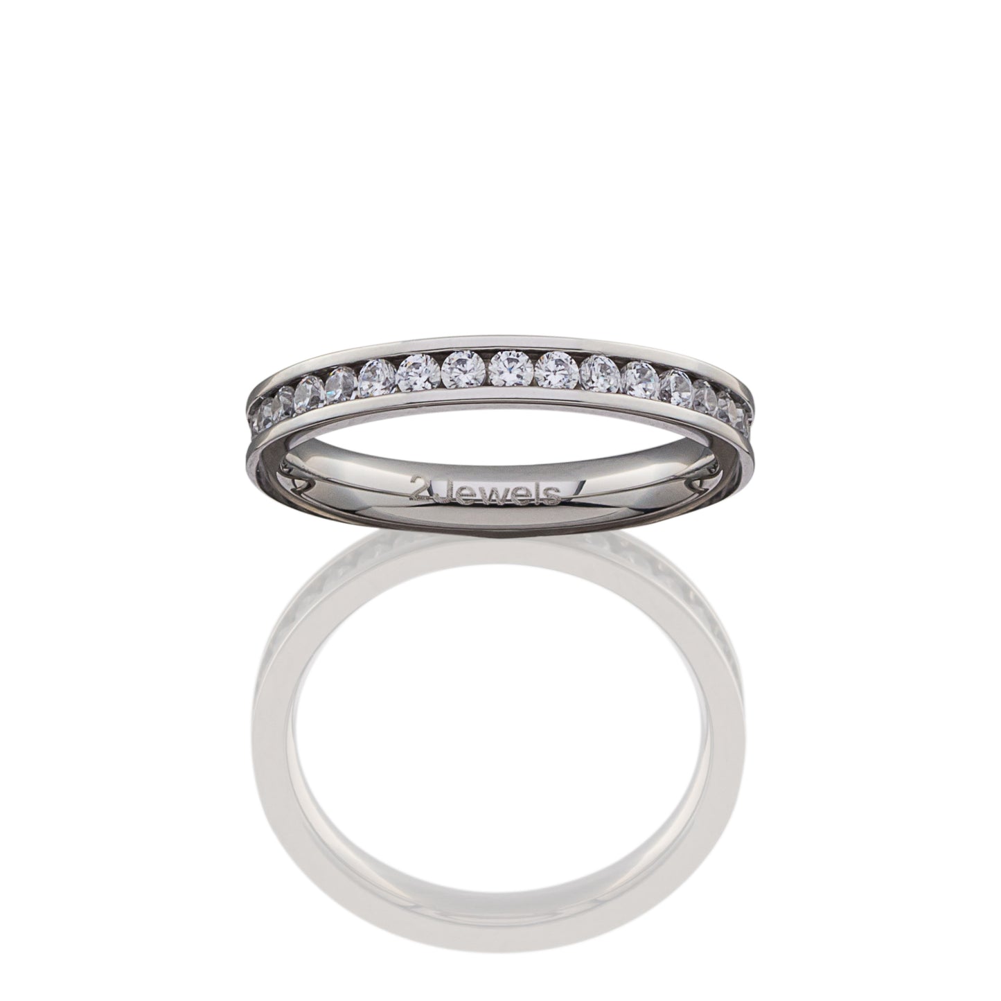 Anello in acciaio con zirconi | 2Jewels