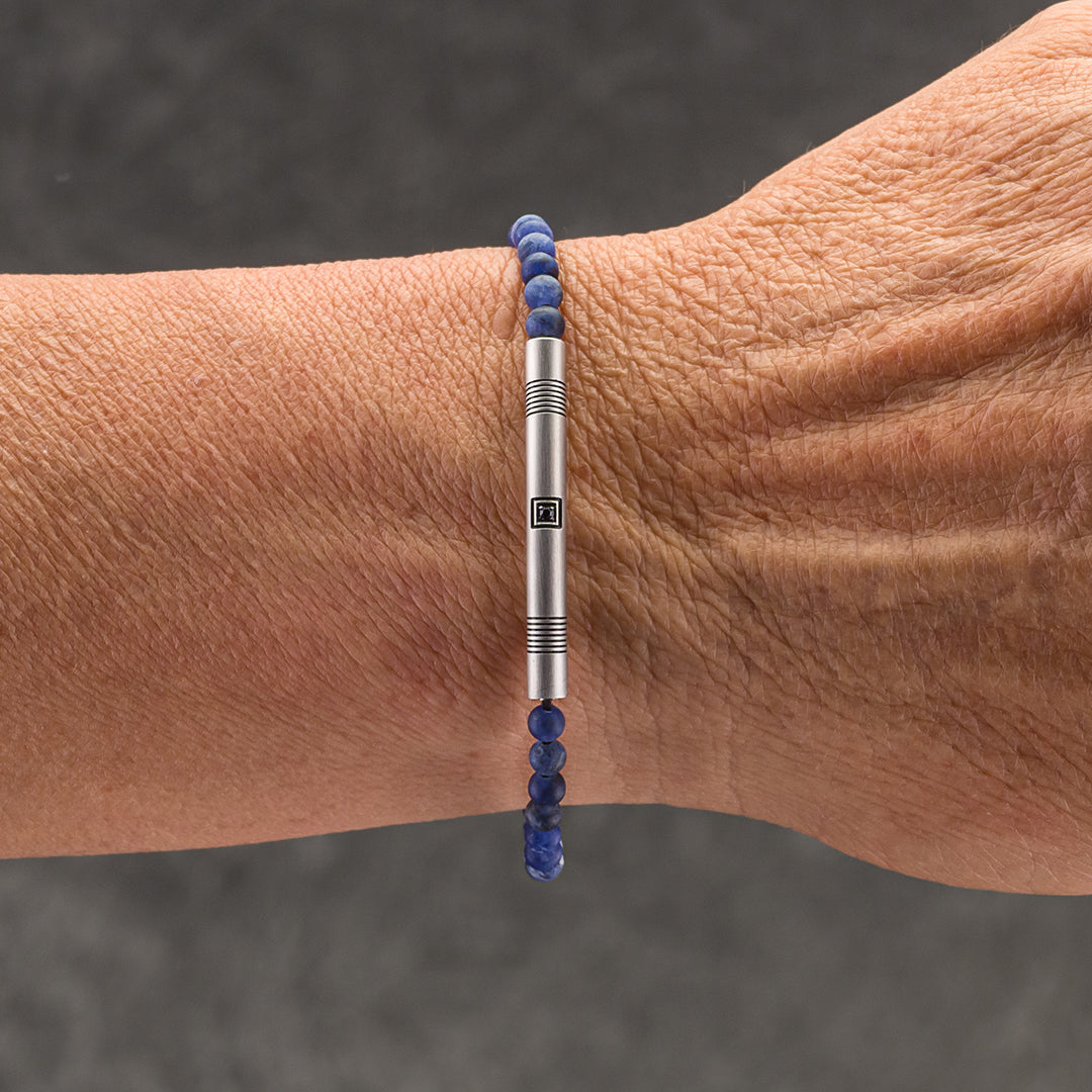 Bracciale in acciaio e sodalite | 2Jewels
