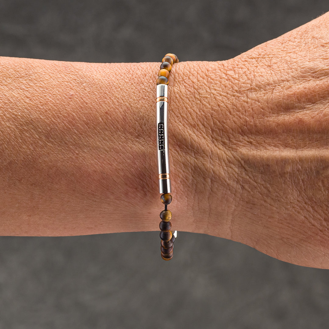 Bracciale in acciaio e occhio di tigre | 2Jewels