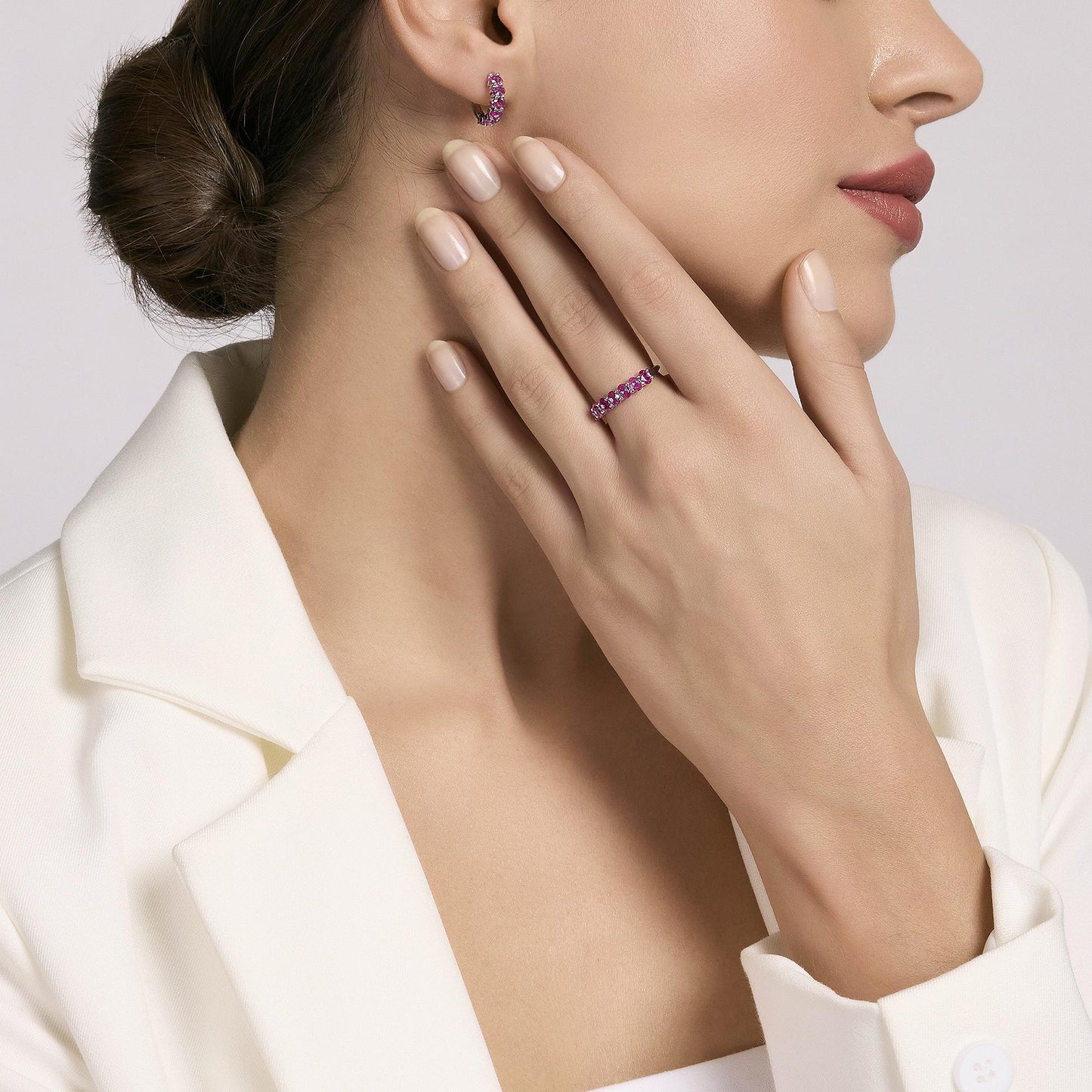 Anello a veretta "Festival" in argento con Pietre Colorate | 2 varianti | Mabina