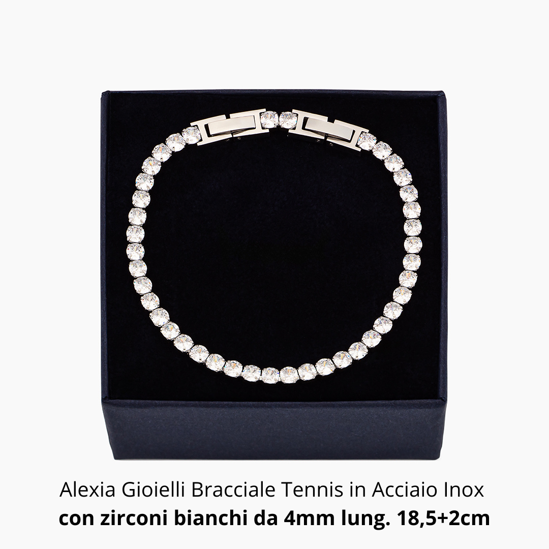 Bracciale Tennis | Acciaio inox e zirconi bianchi - Alexia Gioielli