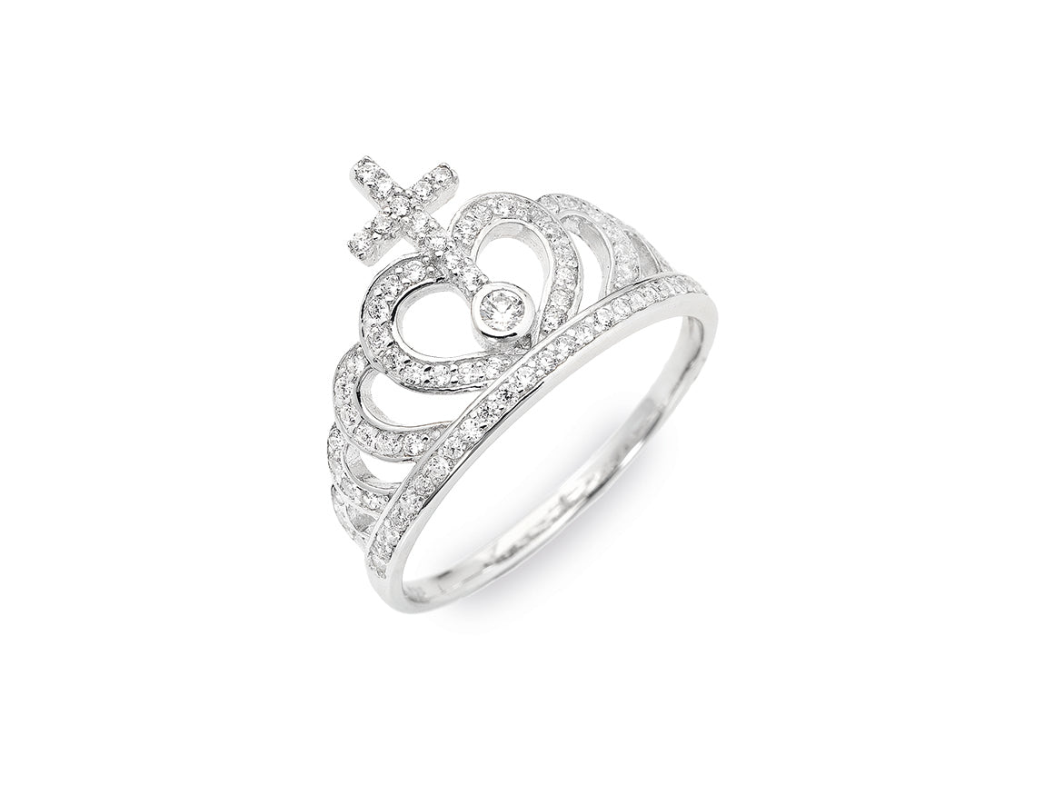 Anello corona con zirconi | Amen