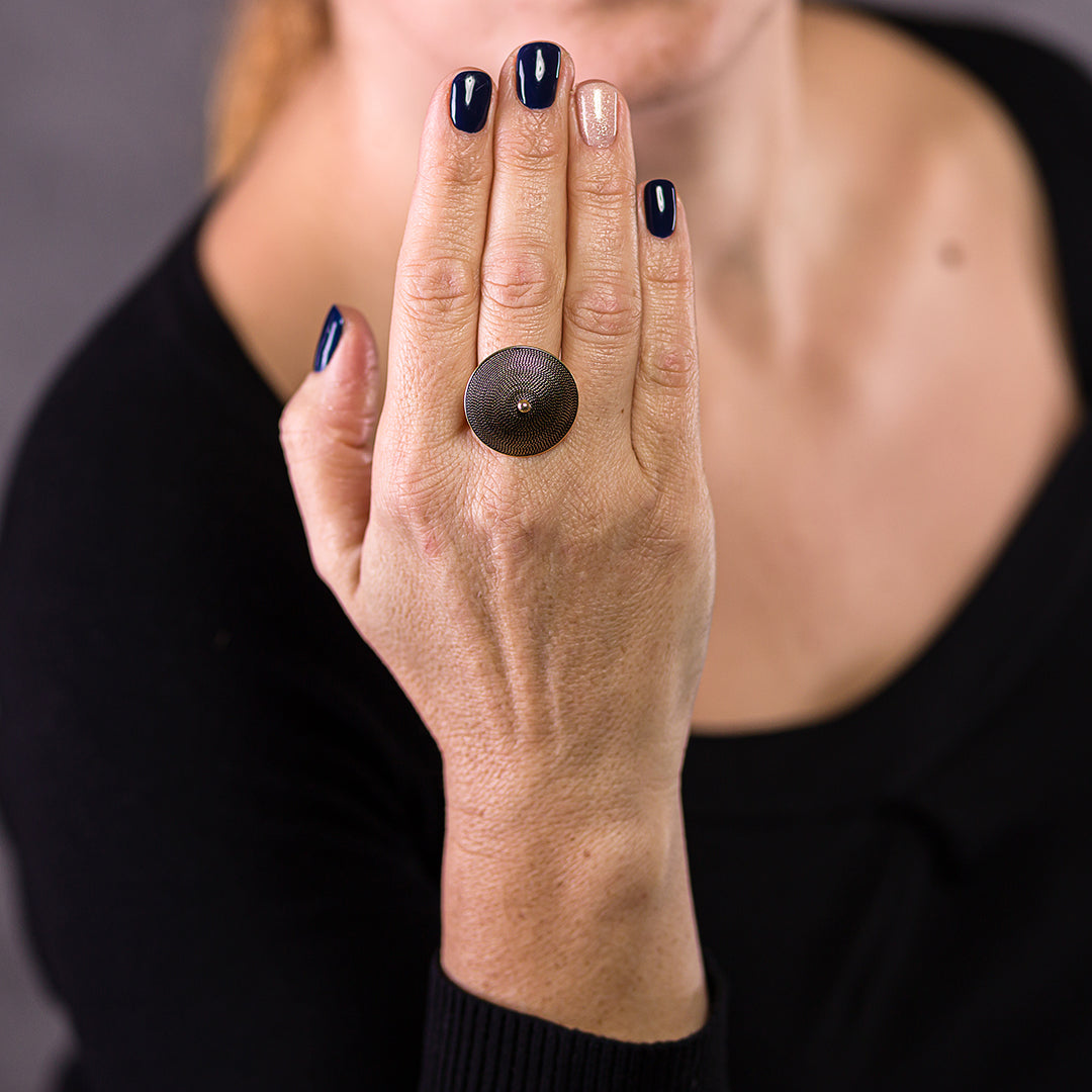 Anello in filigrana con corbula in argento 20mm | Artigianato Sardo