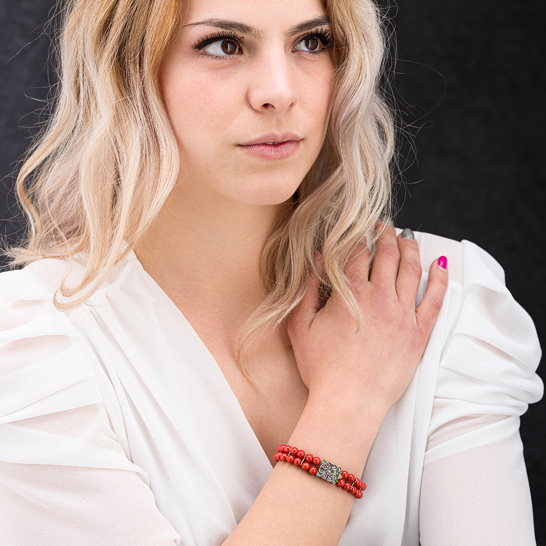 Bracciale 2 fili in corallo | Artigianato Sardo
