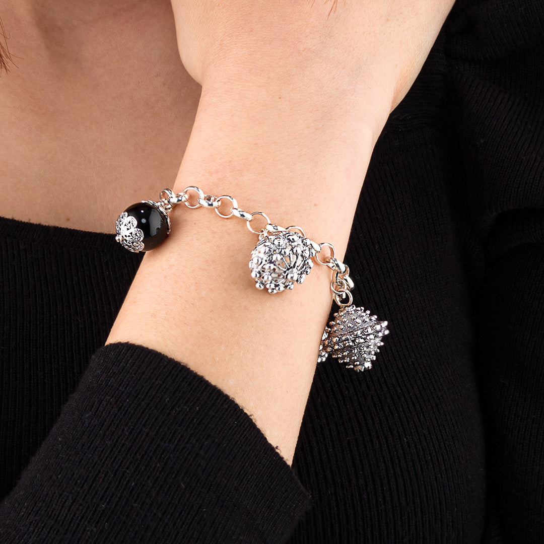 Bracciale in filigrana con Charms "Su Coccu" | Artigianato Sardo