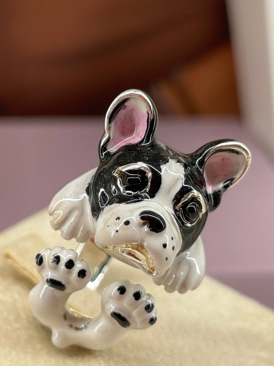 Anello con Bull Dog Francese