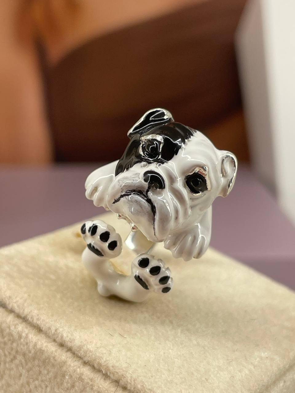 Anello con Bull Dog Inglese