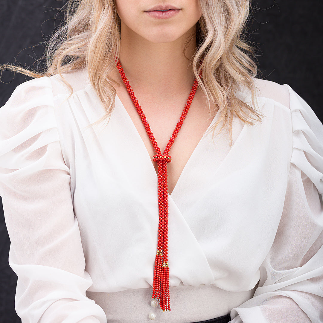 Collana in corallo modello a sciarpina | Artigianato Sardo