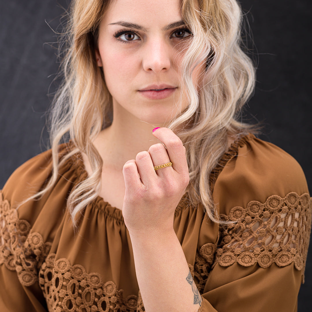 Fede Sarda a Tutto Giro in lamina d'oro | 1 filo | Artigianato Sardo