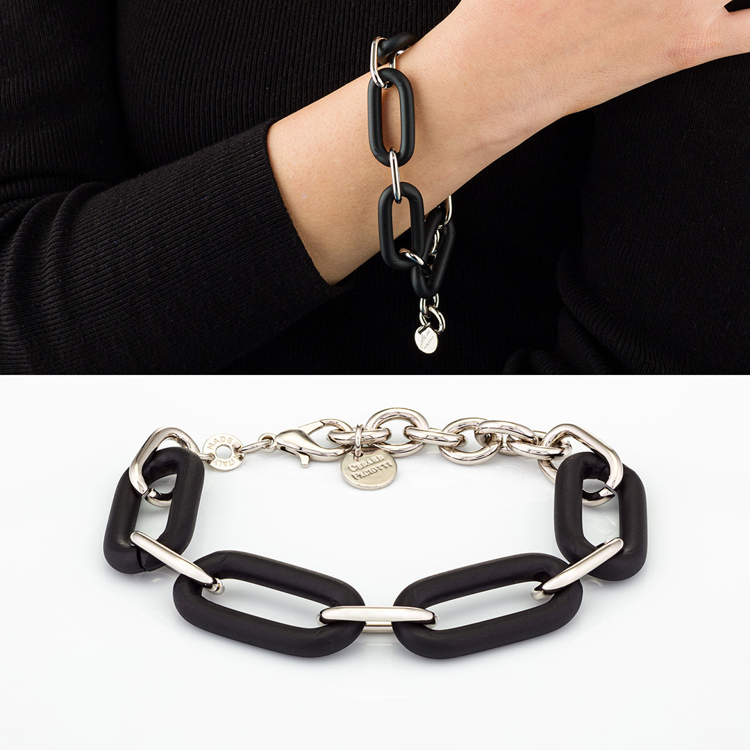 Bracciale in Acciaio e Metallo nero Satinato | Paciotti 4US