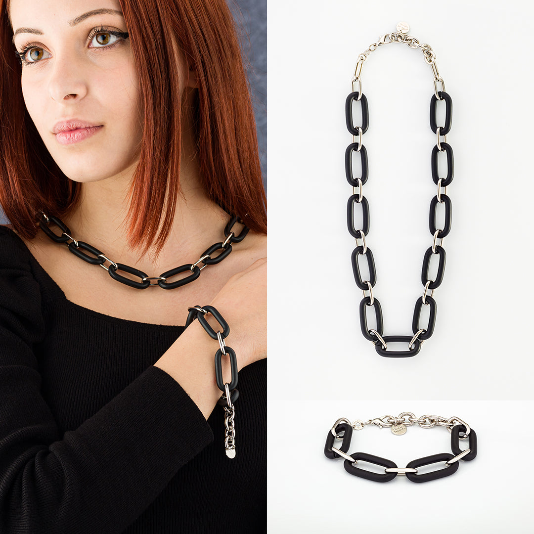 Bracciale in Acciaio e Metallo nero Satinato | Paciotti 4US