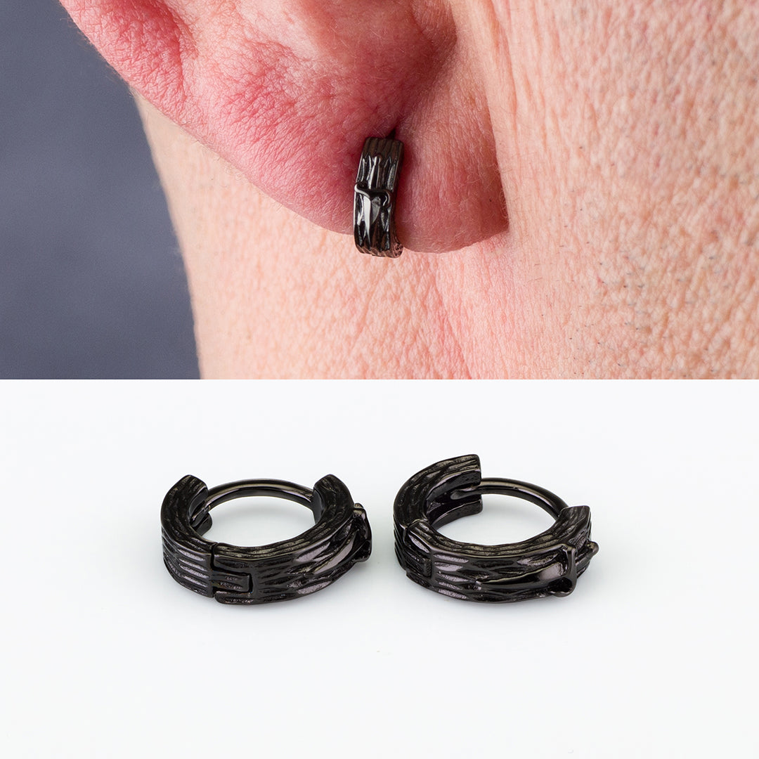 Orecchini Huggie | Black Silver | Cesare Paciotti