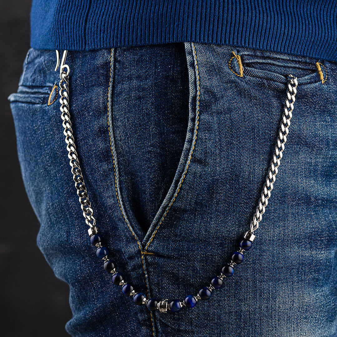 Portachiavi catena grapple in argento e pietre dure | 5 varianti | Cesare Paciotti