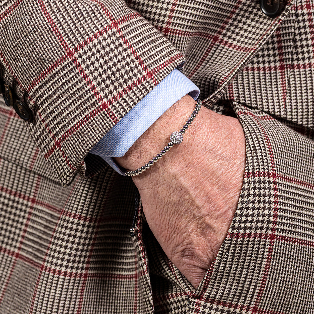 Bracciale in cordino e perline con sfera centrale | DouVei