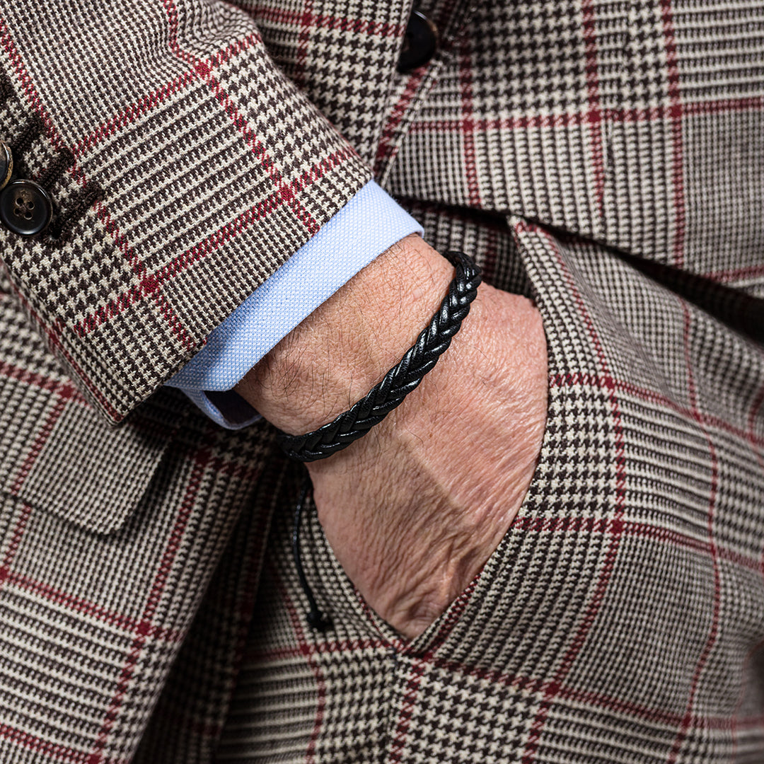 Bracciale vintage in cuoio intrecciato