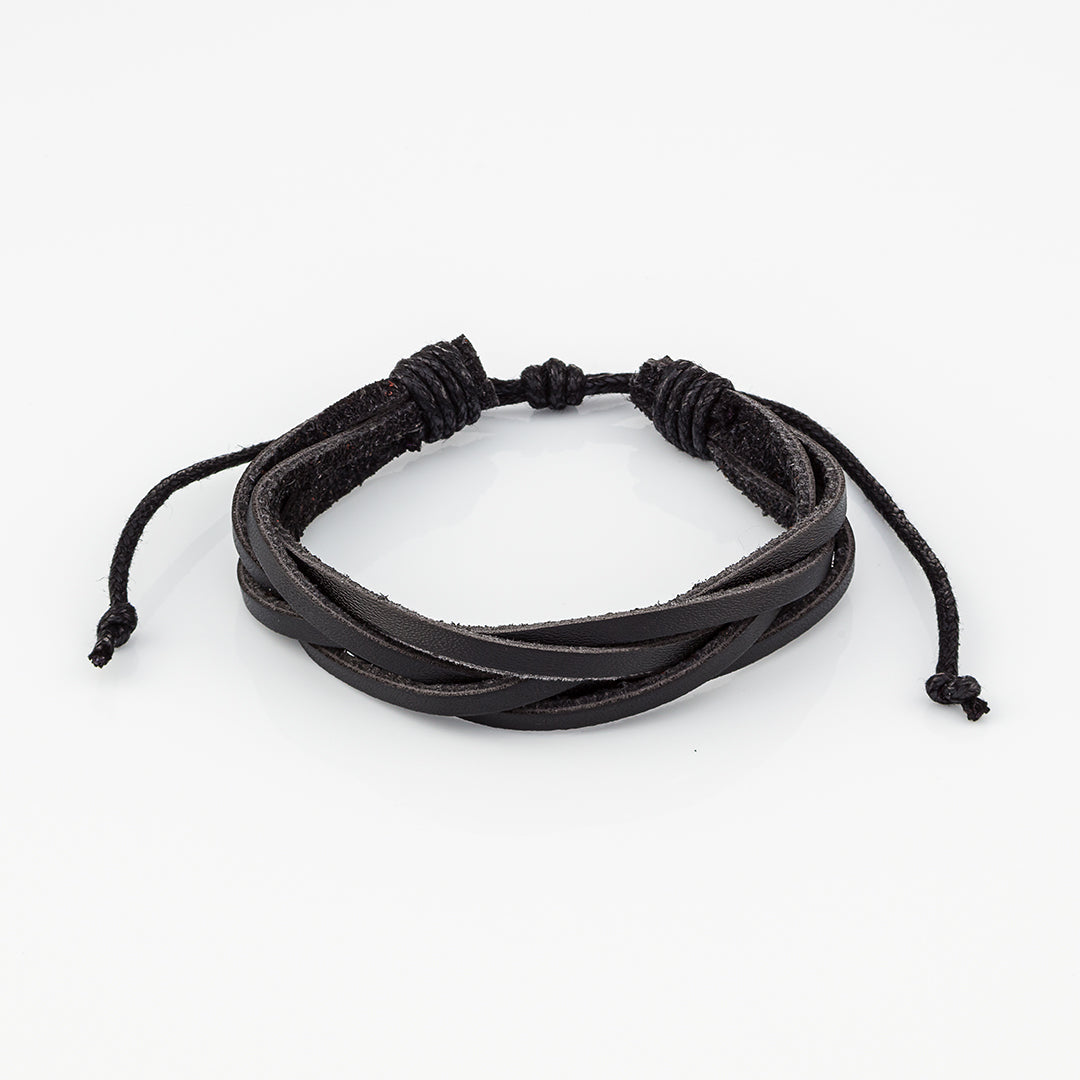 Bracciale vintage in cuoio intrecciato