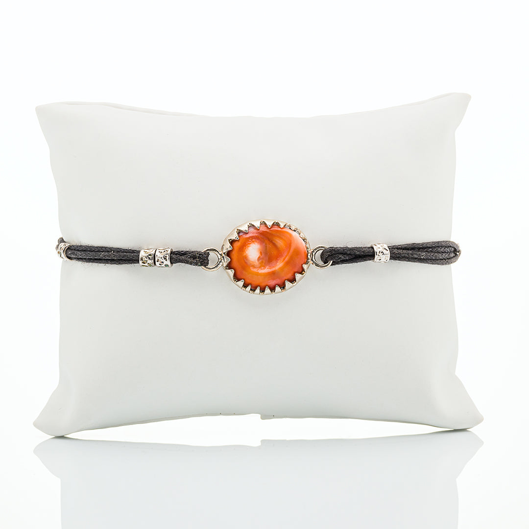 Bracciale Occhio di Santa Lucia in corda con inserti d'argento | Artigianato Sardo