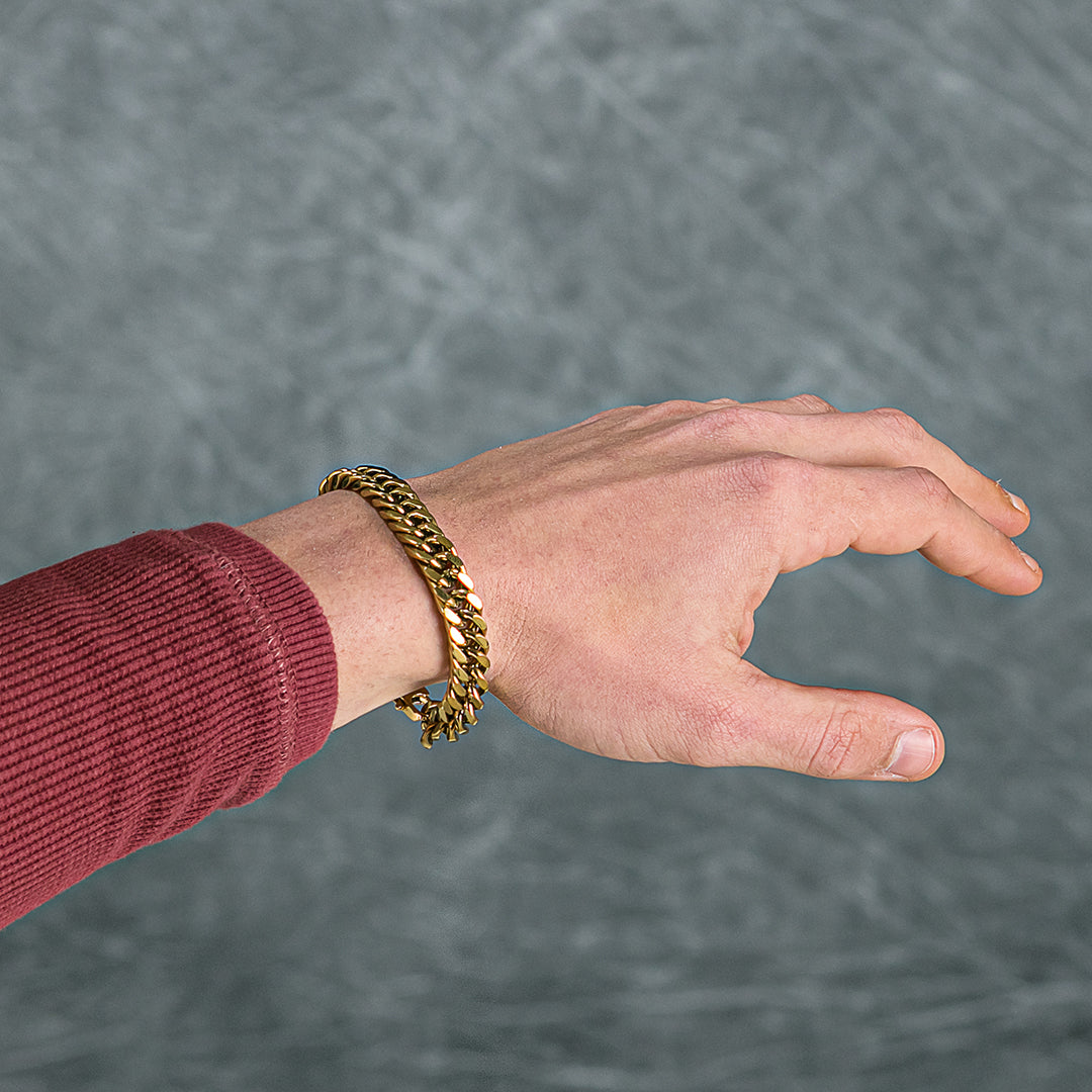 Bracciale in maglia d'acciaio color oro | ⌀ 10mm