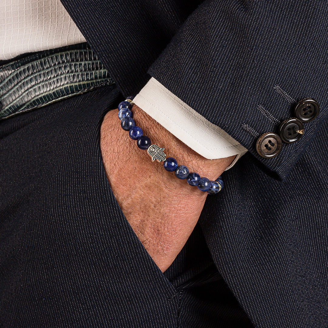 Bracciale in pietre dure | Soladite | Charm Mano di Fatima