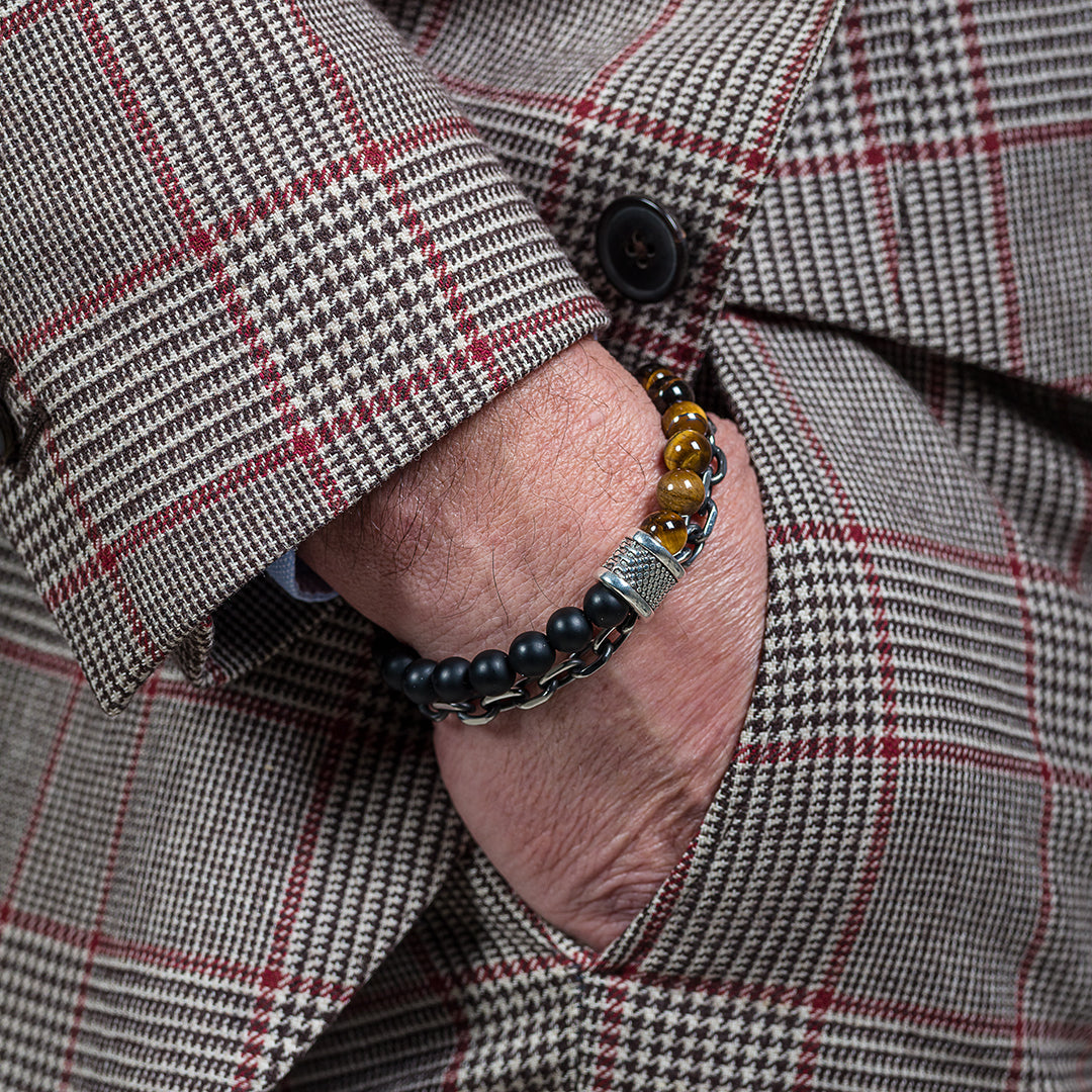 Bracciale in maglia d'acciaio e pietre dure | Cesare Paciotti