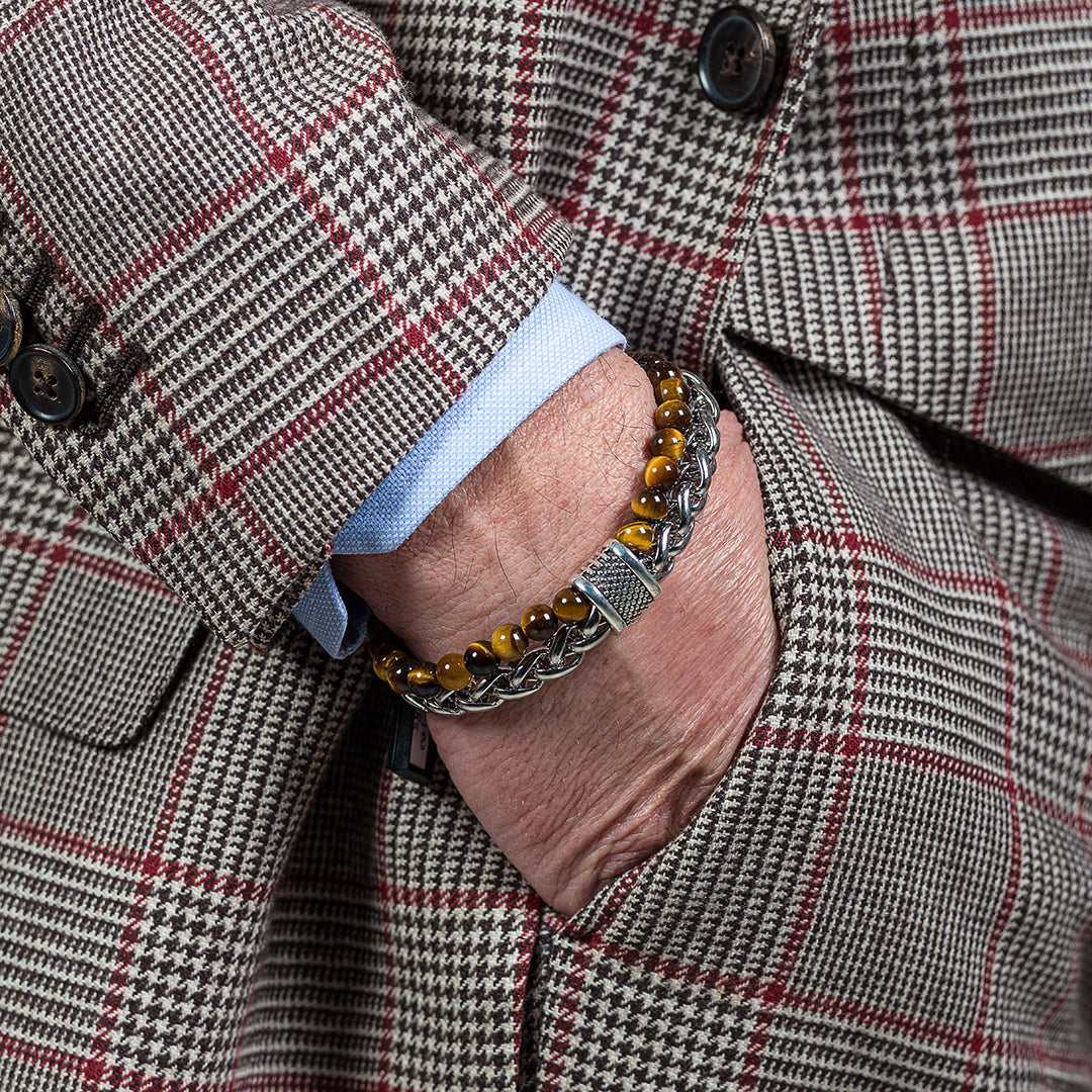 Bracciale in maglia d'acciaio e pietre dure | Cesare Paciotti