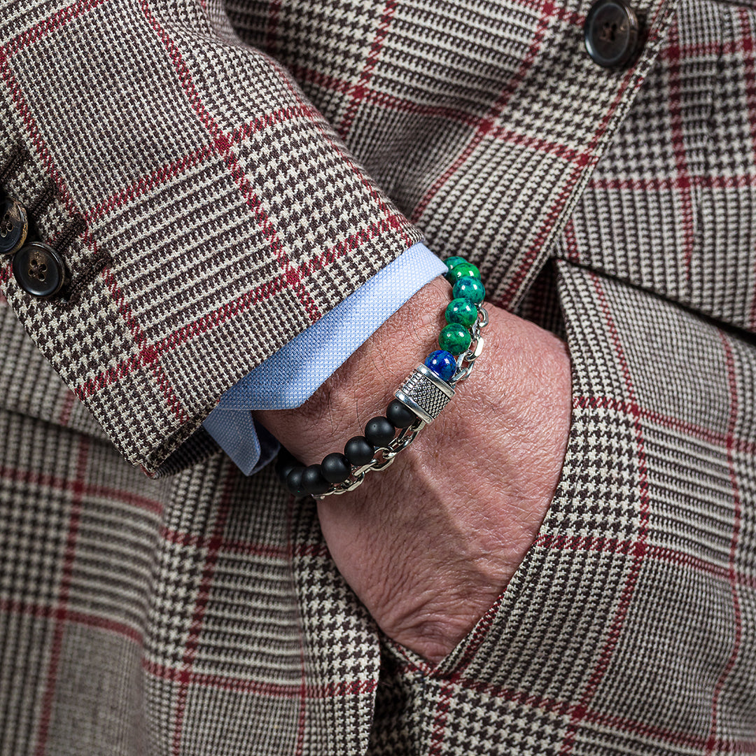 Bracciale in maglia d'acciaio e pietre dure | Cesare Paciotti