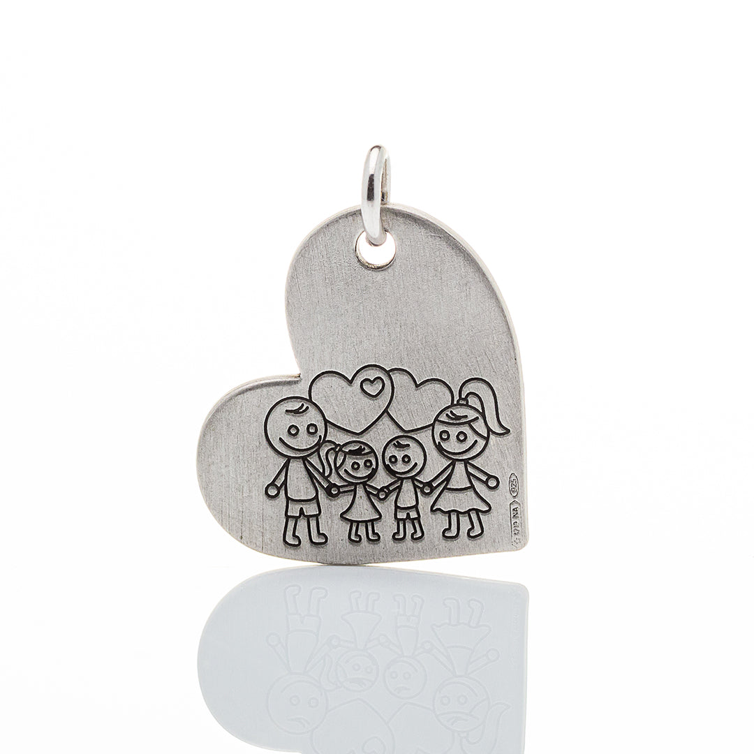 Ciondolo Cuore | Incisione Personalizzata "Famiglia"