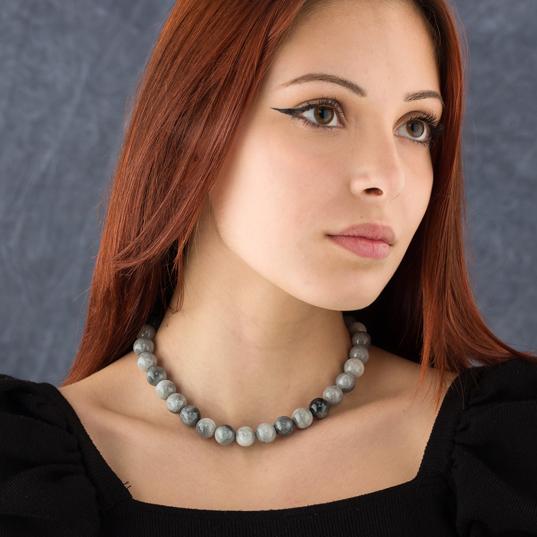 Collana in Agata Grigia
