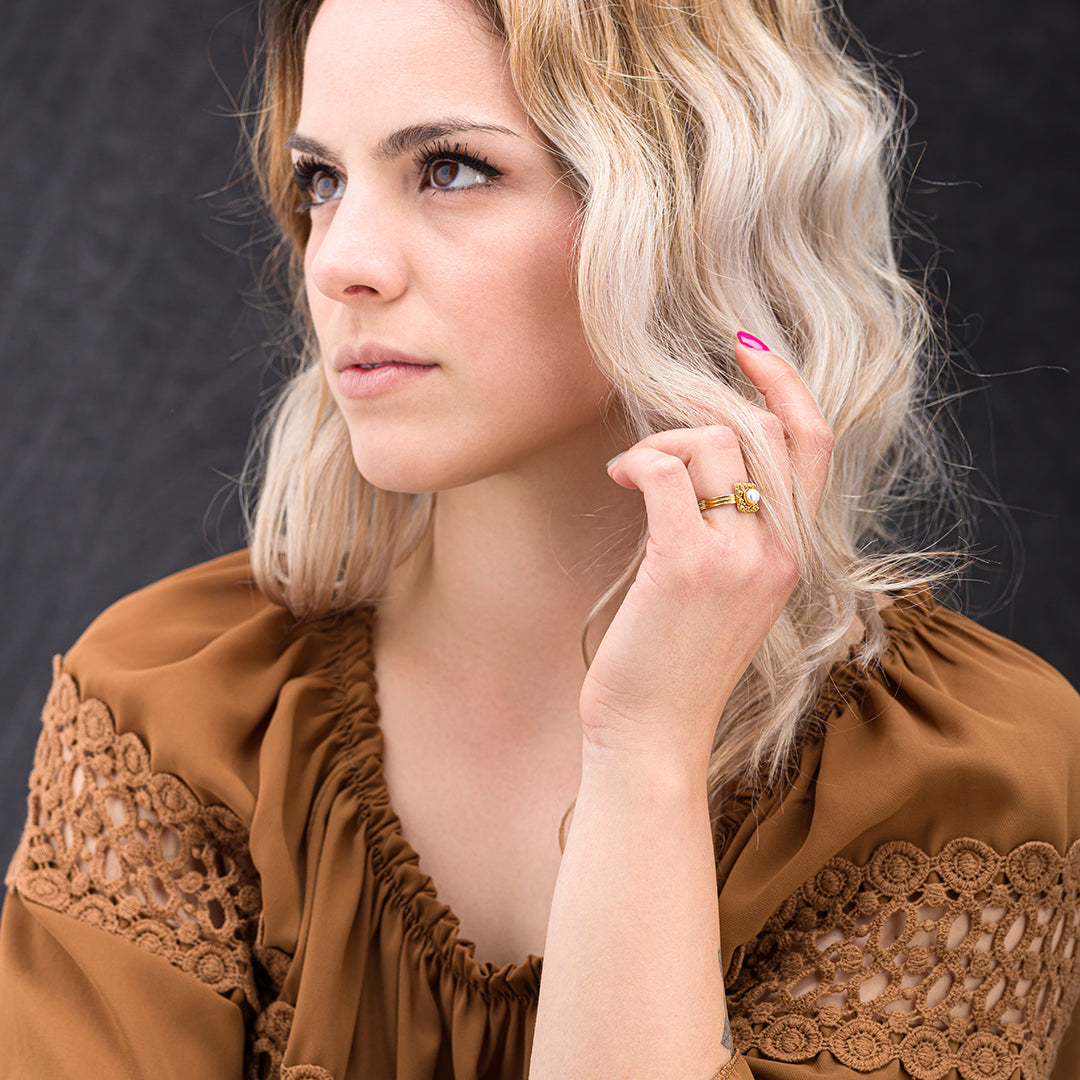 Fede Sarda Nuorese con motivo quadrato e perla | Artigianato Sardo