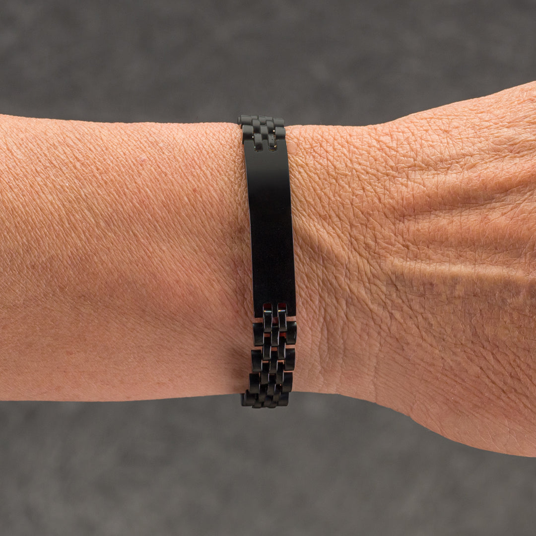 Bracciale in maglia d'acciaio con piastrina | ⌀ 10mm