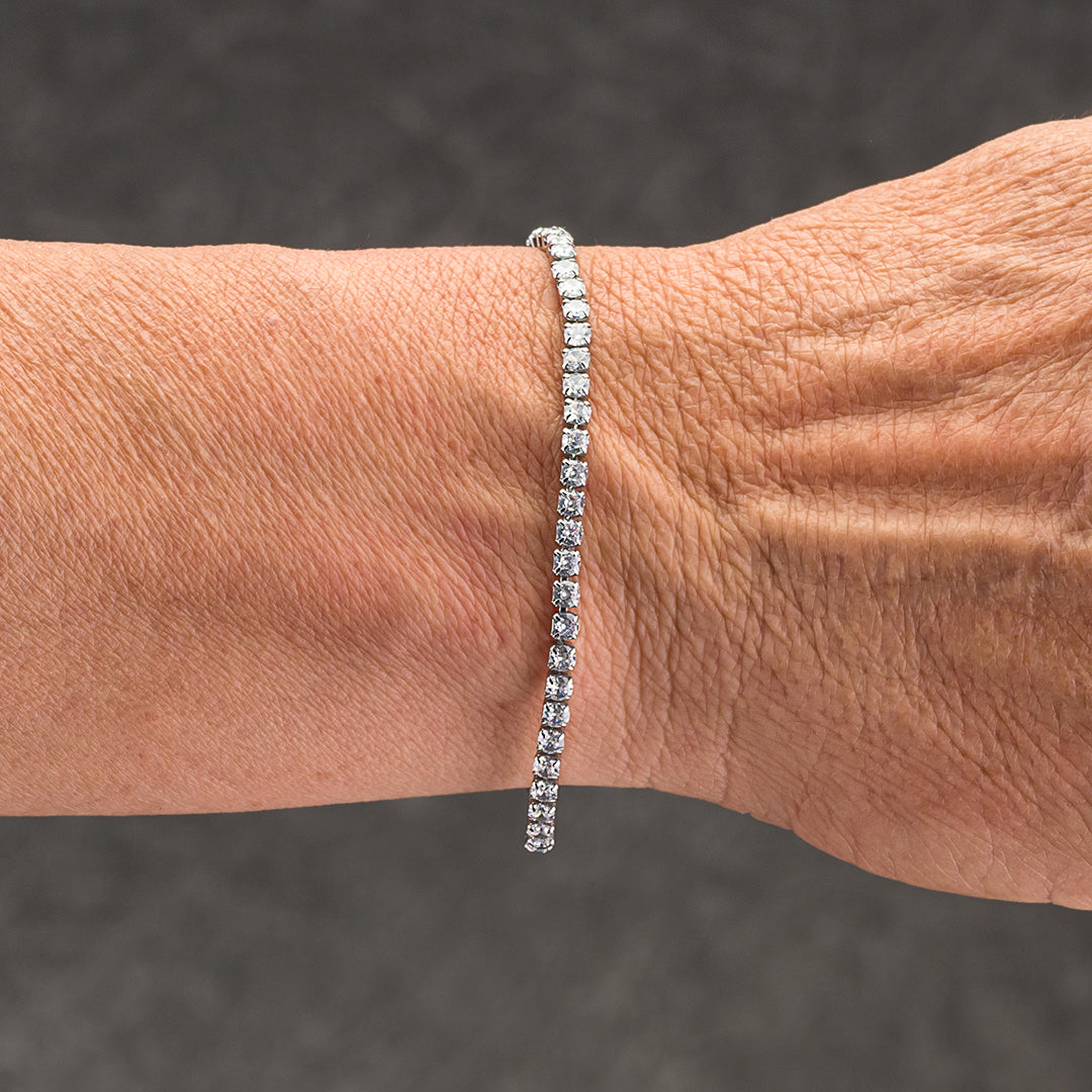Bracciale Tennis in Acciaio con Cristalli | Pietre da 2,5mm