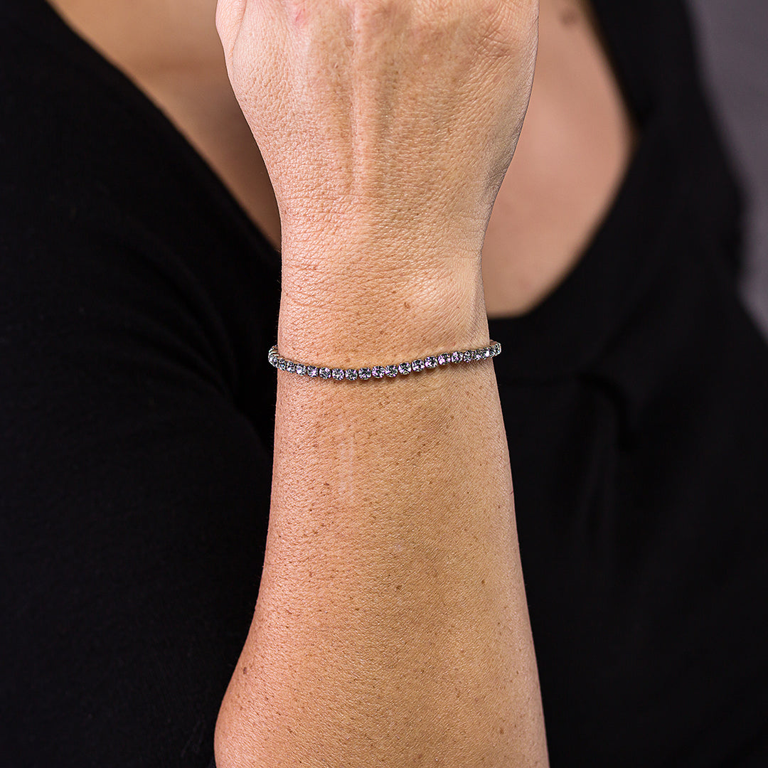 Bracciale Tennis in acciaio con cristalli Unisex | Pietre da 3mm