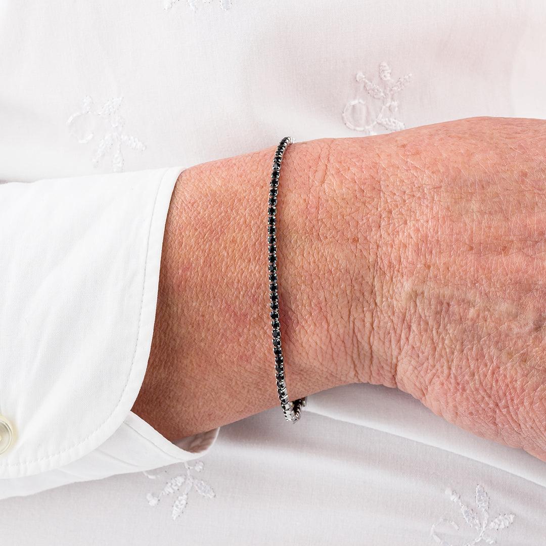 Bracciale Tennis in Acciaio e Zirconi | Pietre da 2mm