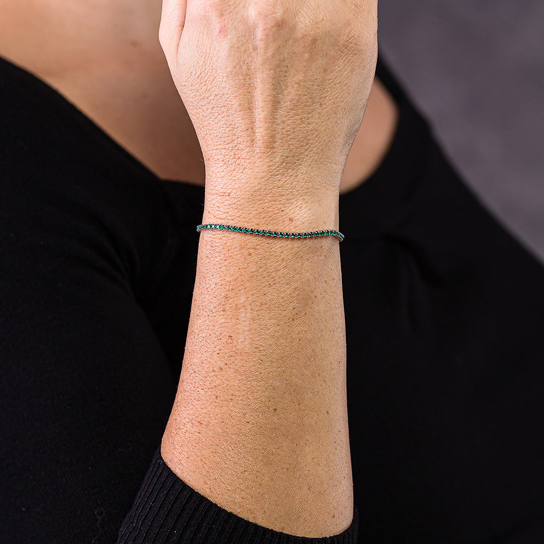 Bracciale Tennis in Argento con Cristalli | Pietre da 2mm