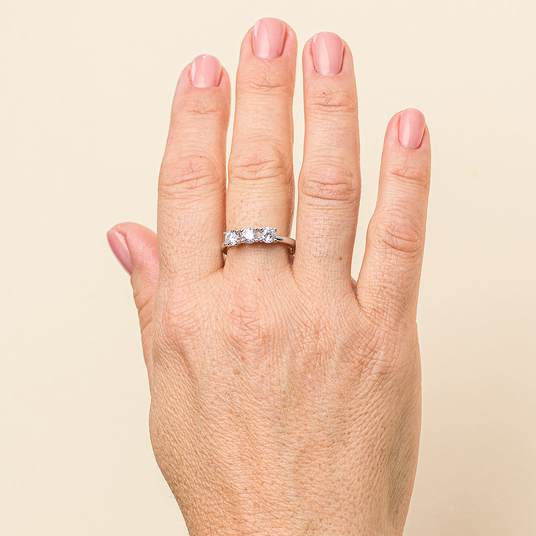 Trilogy in argento con zirconi | Mabina