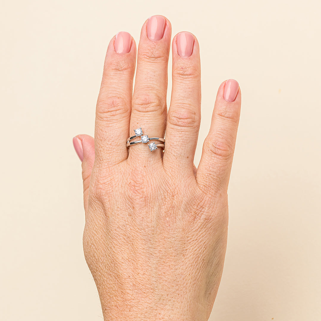 Trilogy in argento con zirconi | Mabina