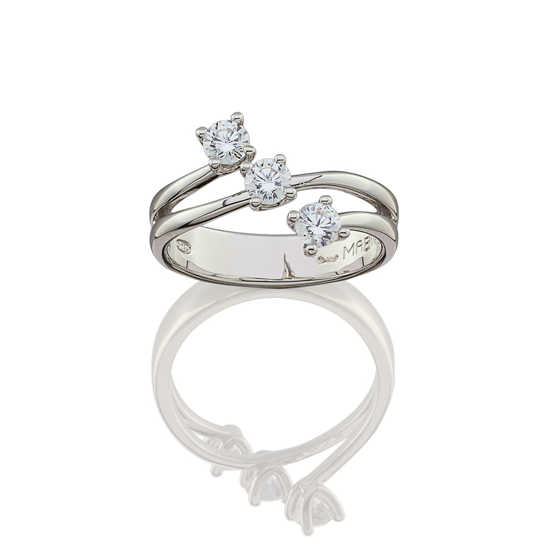 Trilogy in argento con zirconi | Mabina