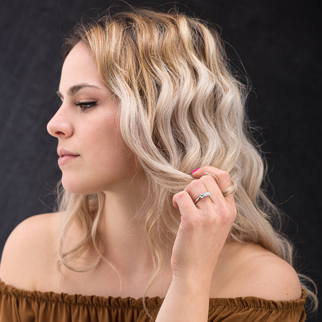 Anello trilogy in Argento con zirconi | Mabina