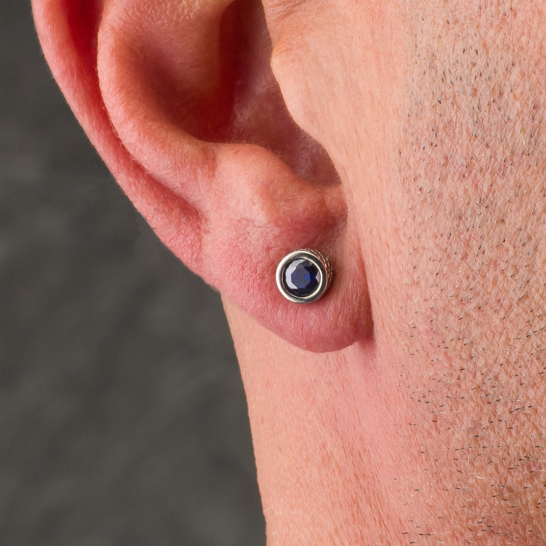 Orecchini a lobo in argento con pietre colorate | Mabina