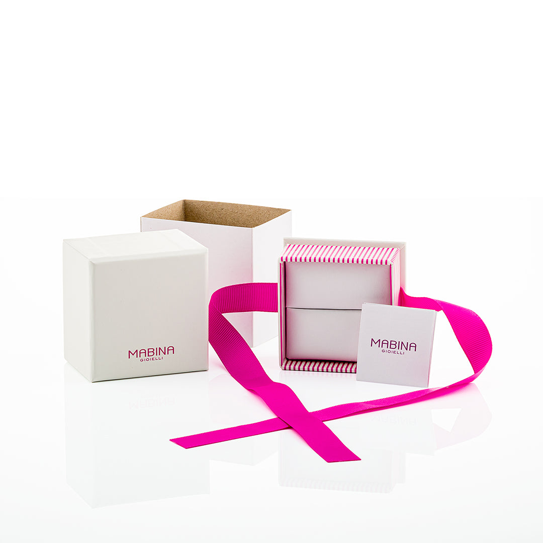 Orecchini Huggie in argento con zirconi neri | Mabina