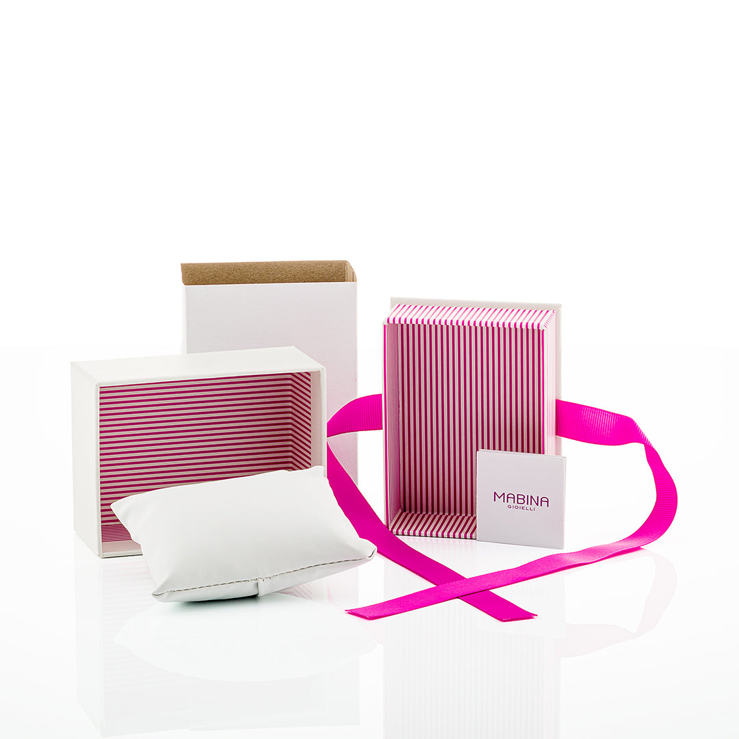 Orecchino Huggie in argento con pietre colorate| 4 varianti colore | Mabina