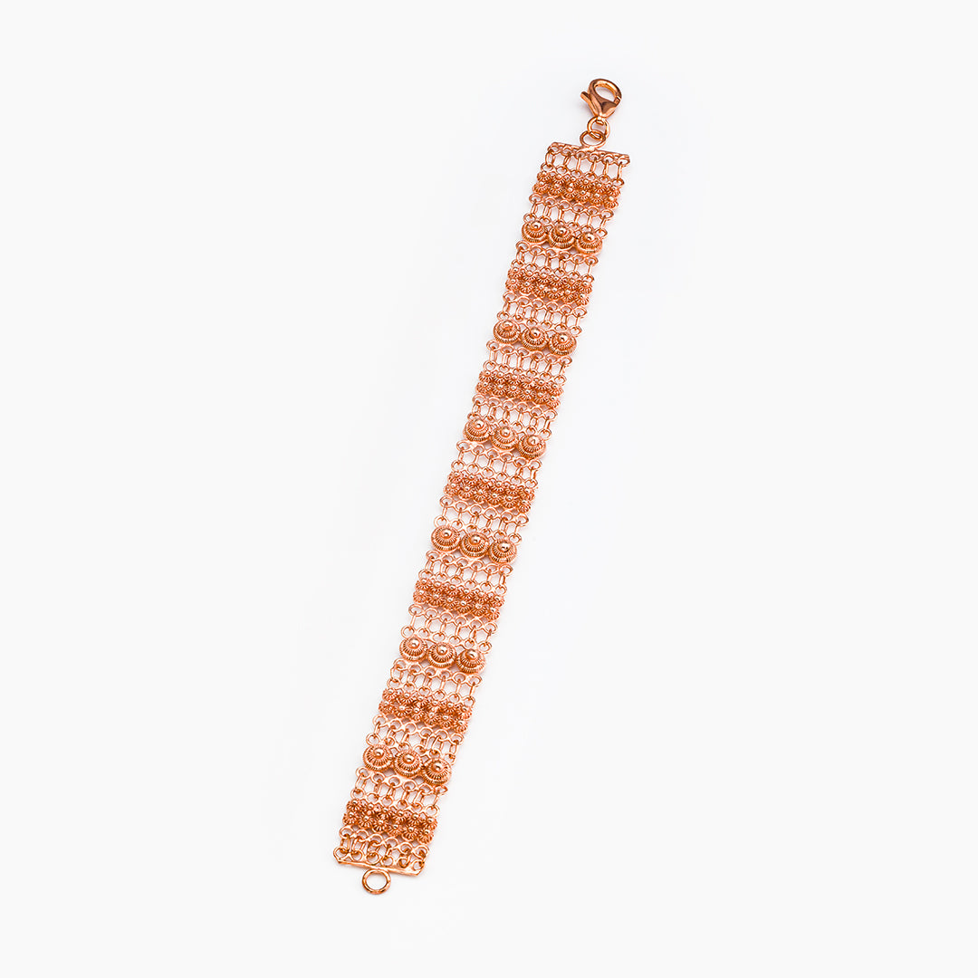 Bracciale in filigrana - Artigianato Sardo con dettaglio bottone - 3 maglie | Maria De Deus