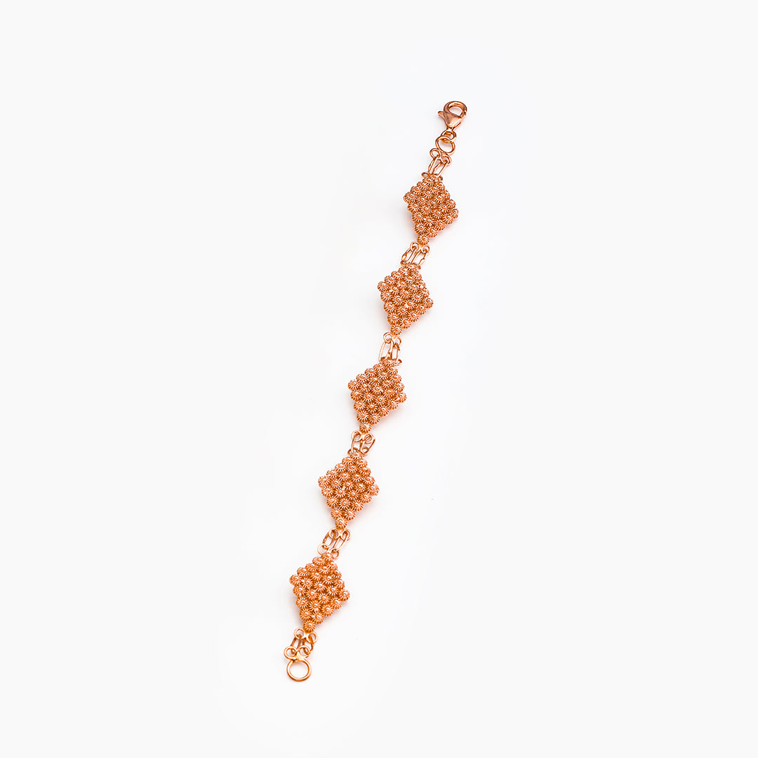 Bracciale in filigrana - Artigianato Sardo con dettaglio rombo | Maria De Deus