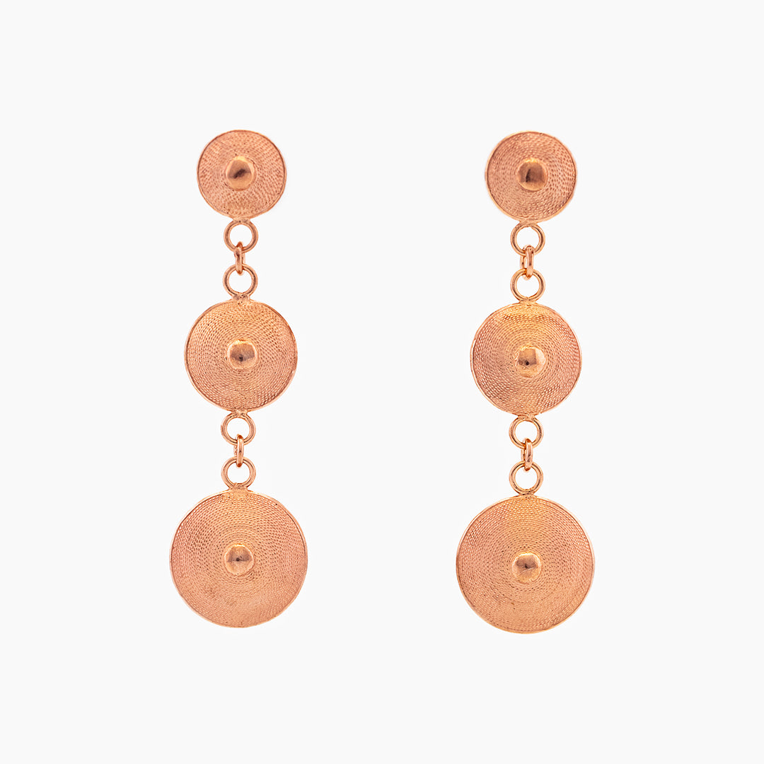 Orecchini pendenti in filigrana a 3 corbula | Artigianato Sardo - Maria De Deus