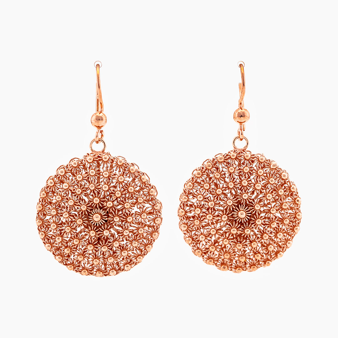 Orecchini in filigrana a fiore tondo Ø 28mm | Artigianato Sardo - Maria De Deus