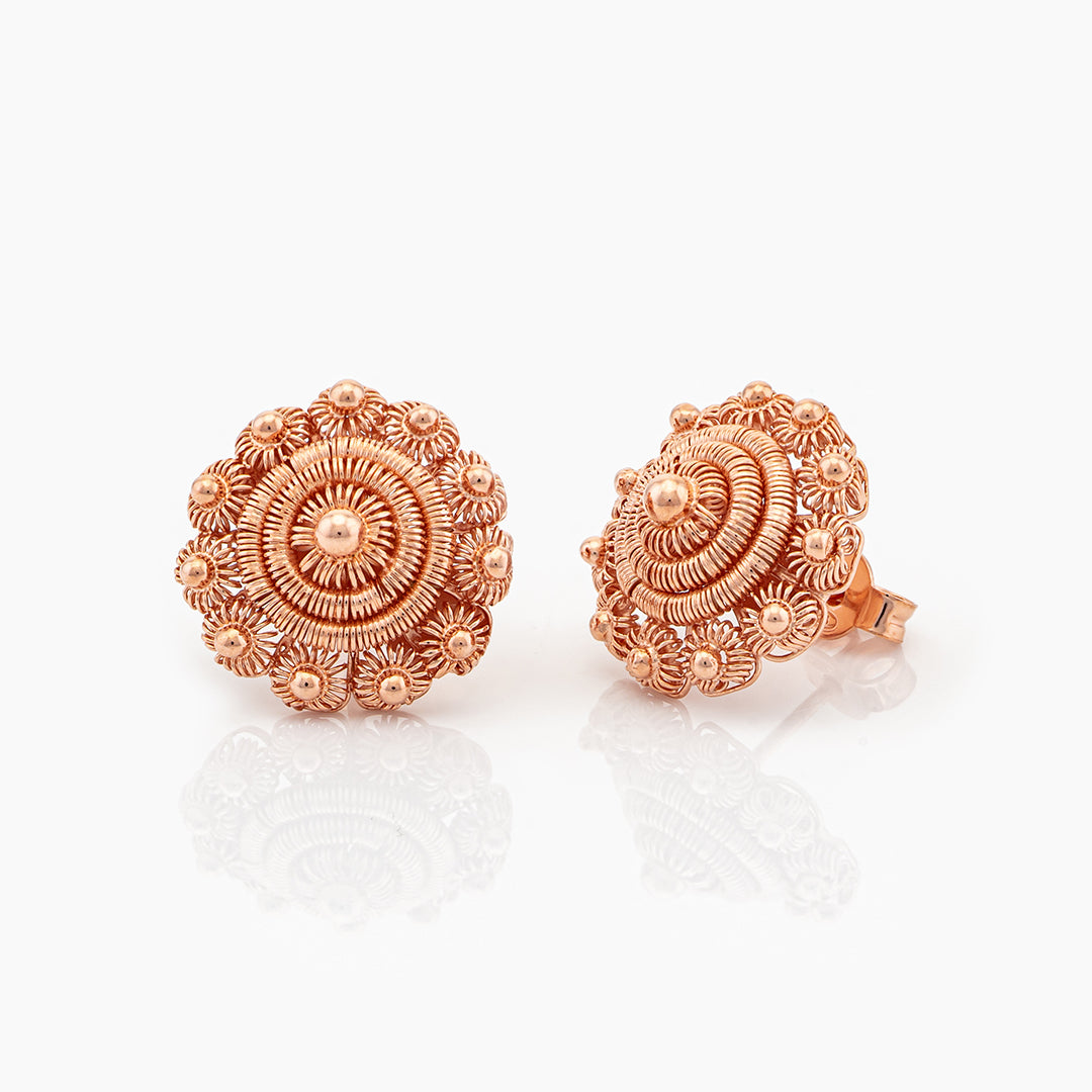 Orecchini in filigrana a lobo bottone sardo| Artiginato Sardo Maria de Deus