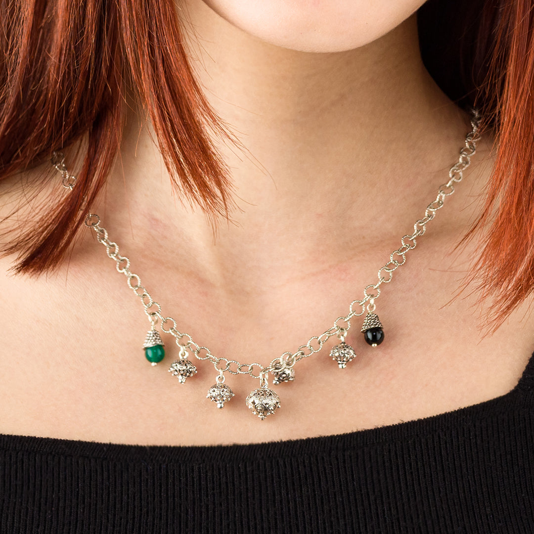 Collana in argento con bottoni | Artigianato Sardo