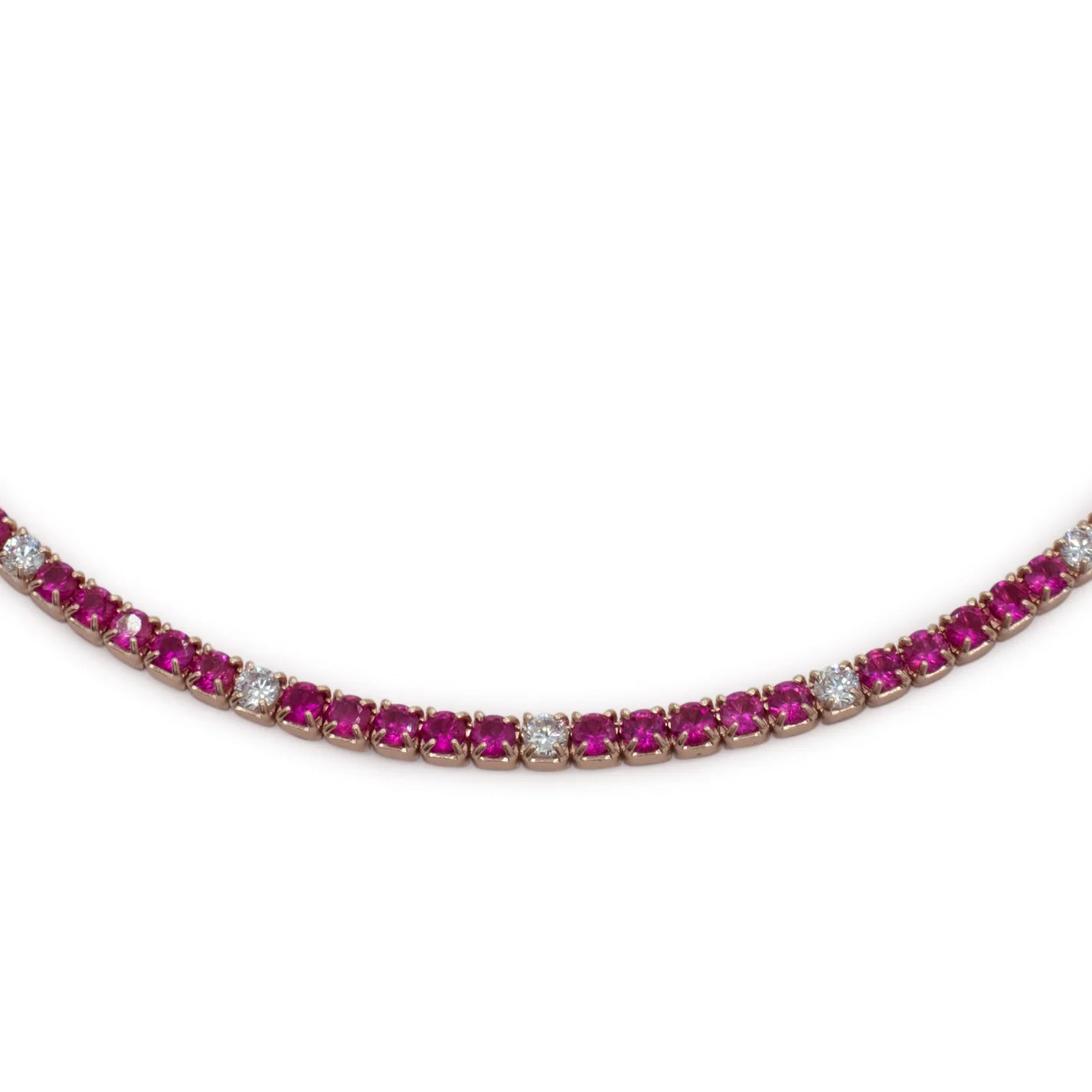 Chocker Tennis Silver e Rosè Ruby & White | 2 varianti | Dilvdò