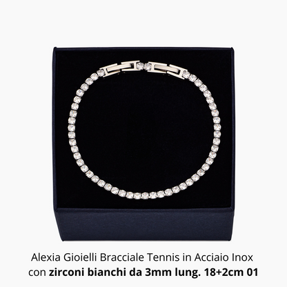 Bracciale Tennis | Acciaio inox e zirconi bianchi - Alexia Gioielli