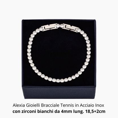Bracciale Tennis | Acciaio inox e zirconi bianchi - Alexia Gioielli